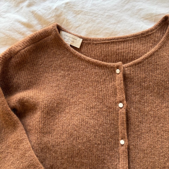 Sezane // Gaspard Cardigan in Camel Brown - Picture 6 of 9
